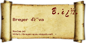 Breyer Éva névjegykártya