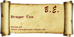Breyer Éva névjegykártya